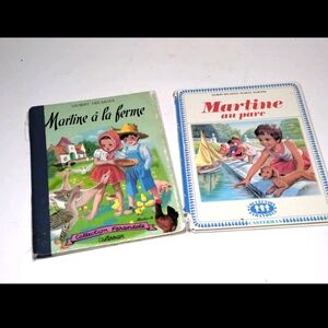 Vintage Martine Kids Books Martine à la Ferme (1954) and Martine au Parc (1967)